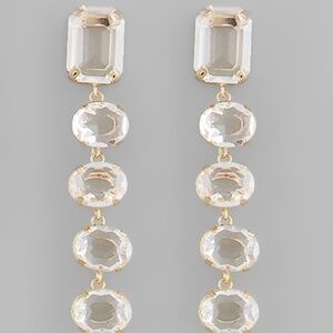 Round Glass Drop Earrings